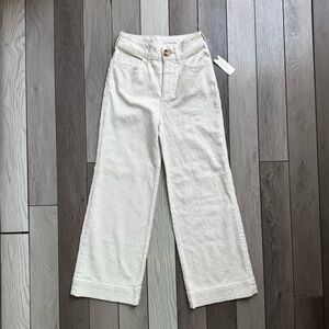 Anthropologie Pilcro The Skipper Cream Textured Crop Wide Leg Pant | Size: 23